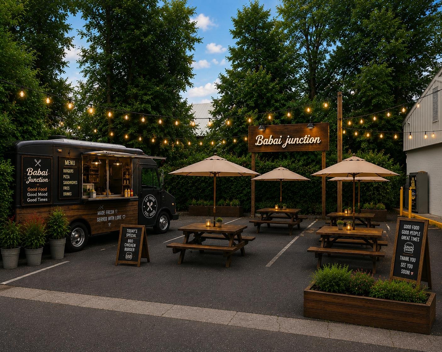 Babai Junction food truck during the day